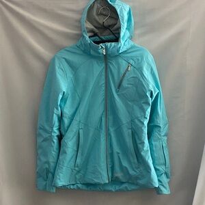BOULDER GEAR Women's SIZELARGE TURQUOISE Blue Hooded Jacket Multipocket zipfront
